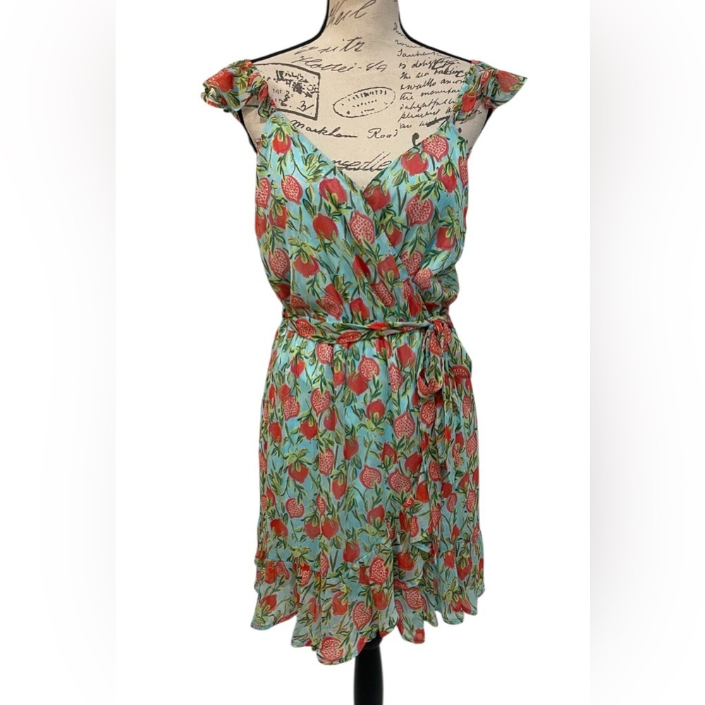 LC Lauren Conrad Pomegranate Print Wrap Dress | Size M